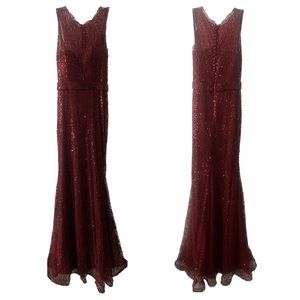 Size 4 Milano Formals, Floor Length Sequin Dress